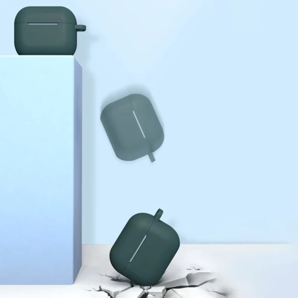 Case for AirPods 3 silicone soft case for headphones + keychain lobster clasp pendant black (case D)eng