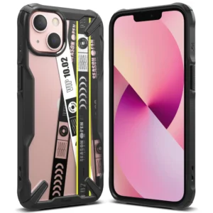 Ringke Fusion X Design durable PC Case with TPU Bumper for iPhone 13 mini black (Ticket band) (FXD540E43)eng