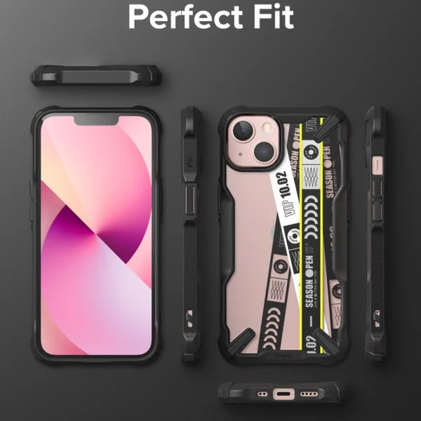 Ringke Fusion X Design durable PC Case with TPU Bumper for iPhone 13 mini black (Ticket band) (FXD540E43)eng
