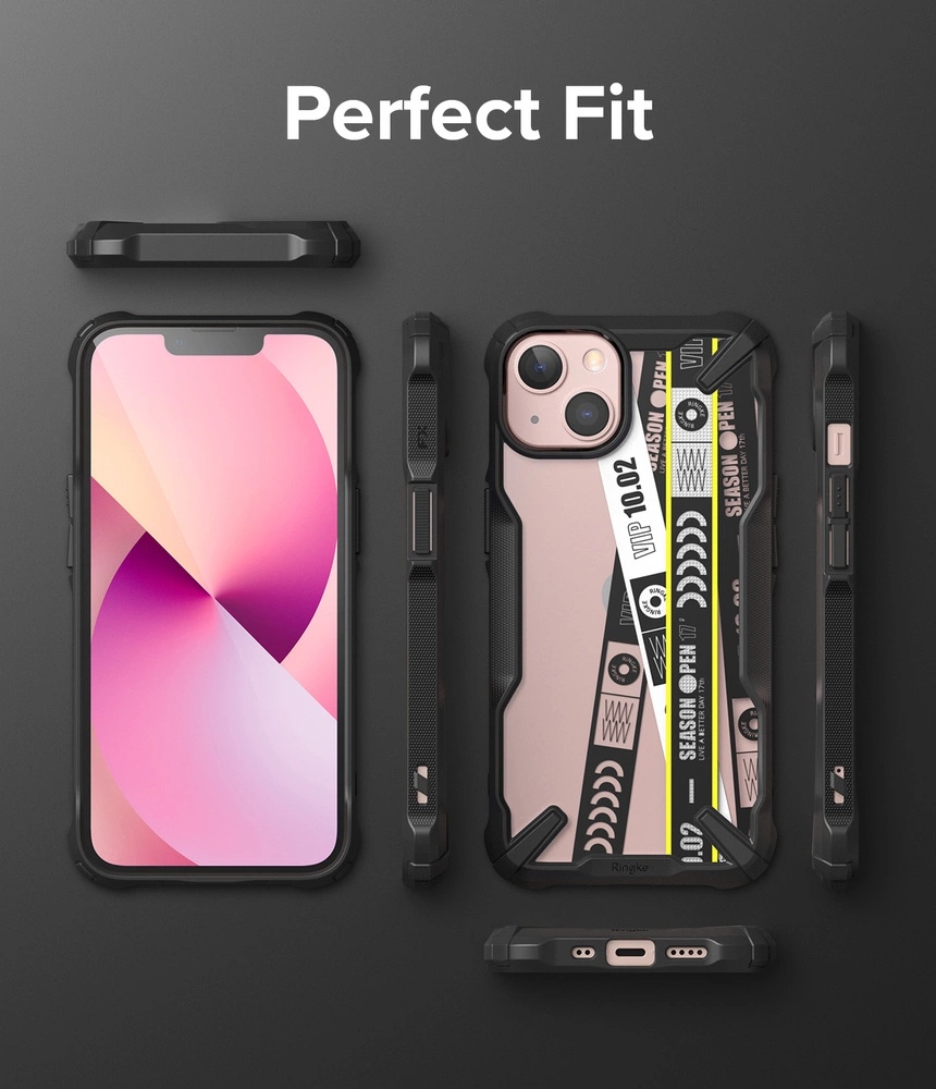 Ringke Fusion X Design durable PC Case with TPU Bumper for iPhone 13 mini black (Ticket band) (FXD540E43)eng
