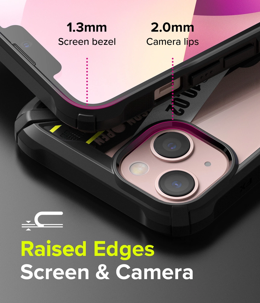 Ringke Fusion X Design durable PC Case with TPU Bumper for iPhone 13 mini black (Ticket band) (FXD540E43)eng