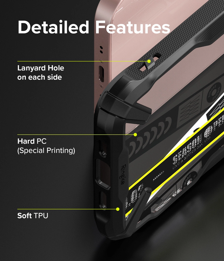 Ringke Fusion X Design durable PC Case with TPU Bumper for iPhone 13 mini black (Ticket band) (FXD540E43)eng