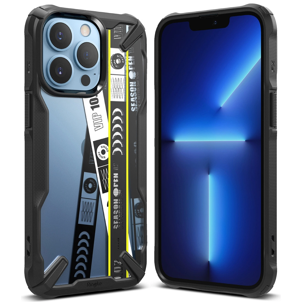 Ringke Fusion X Design durable PC Case with TPU Bumper for iPhone 13 Pro black (Ticket band) (FXD550E43)eng