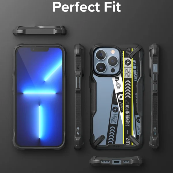 Ringke Fusion X Design durable PC Case with TPU Bumper for iPhone 13 Pro black (Ticket band) (FXD550E43)eng