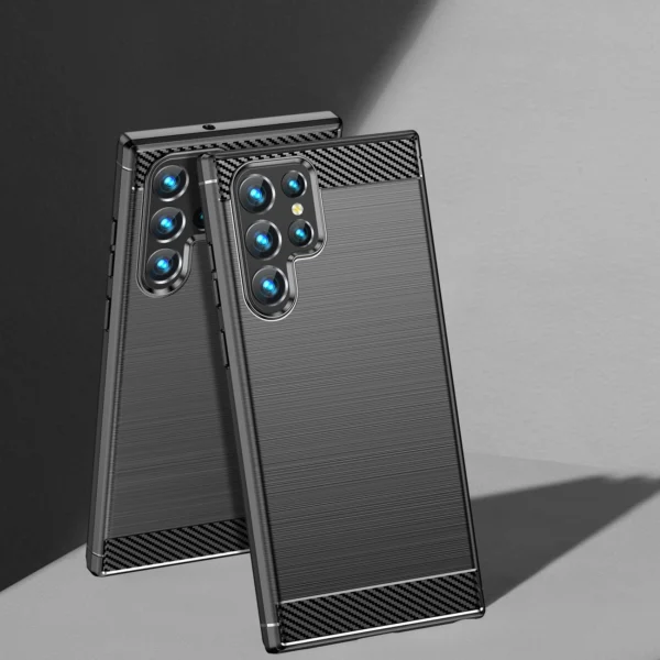 Carbon Case Flexible TPU cover for Samsung Galaxy S22 Ultra blackeng