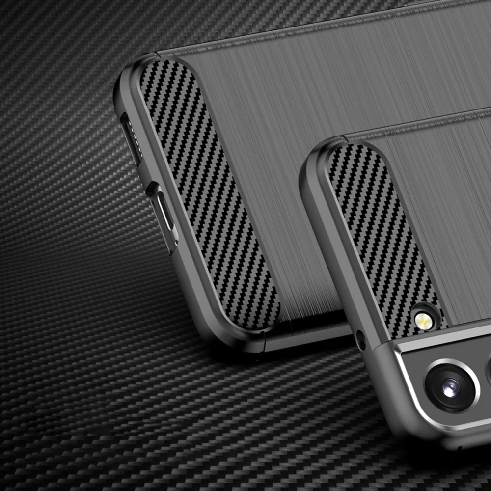 Carbon Case Flexible TPU Cover for Samsung Galaxy S22 + (S22 Plus) blackeng