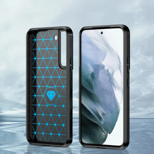 Carbon Case Flexible TPU Cover for Samsung Galaxy S22 + (S22 Plus) blackeng