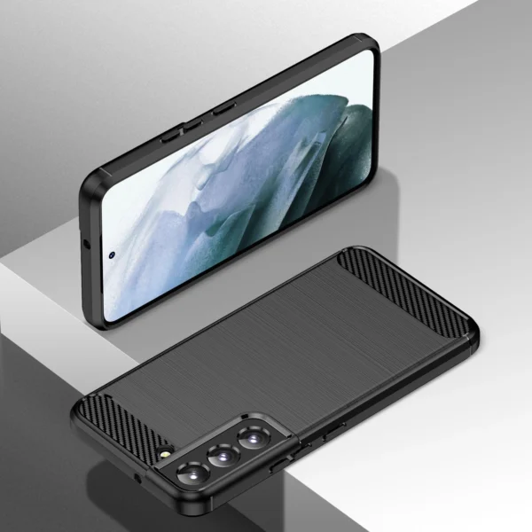 Carbon Case Flexible TPU Cover for Samsung Galaxy S22 + (S22 Plus) blackeng