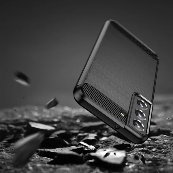 Carbon Case Flexible TPU Cover for Samsung Galaxy S22 + (S22 Plus) blackeng