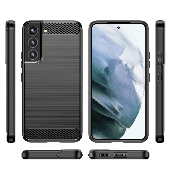 Carbon Case Flexible TPU Cover for Samsung Galaxy S22 + (S22 Plus) blackeng