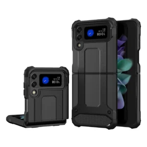 Hybrid Armor Case Tough Rugged Cover for Samsung Galaxy Z Flip 3 blackeng