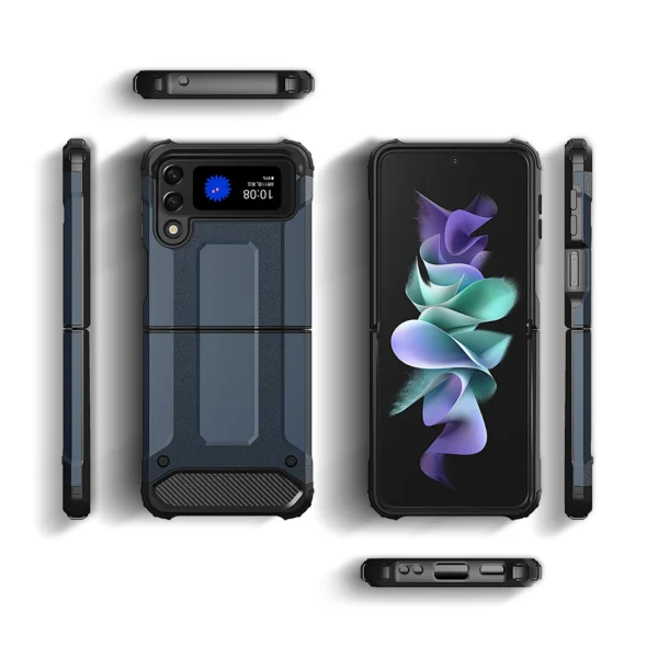 Hybrid Armor Case Tough Rugged Cover for Samsung Galaxy Z Flip 3 blackeng