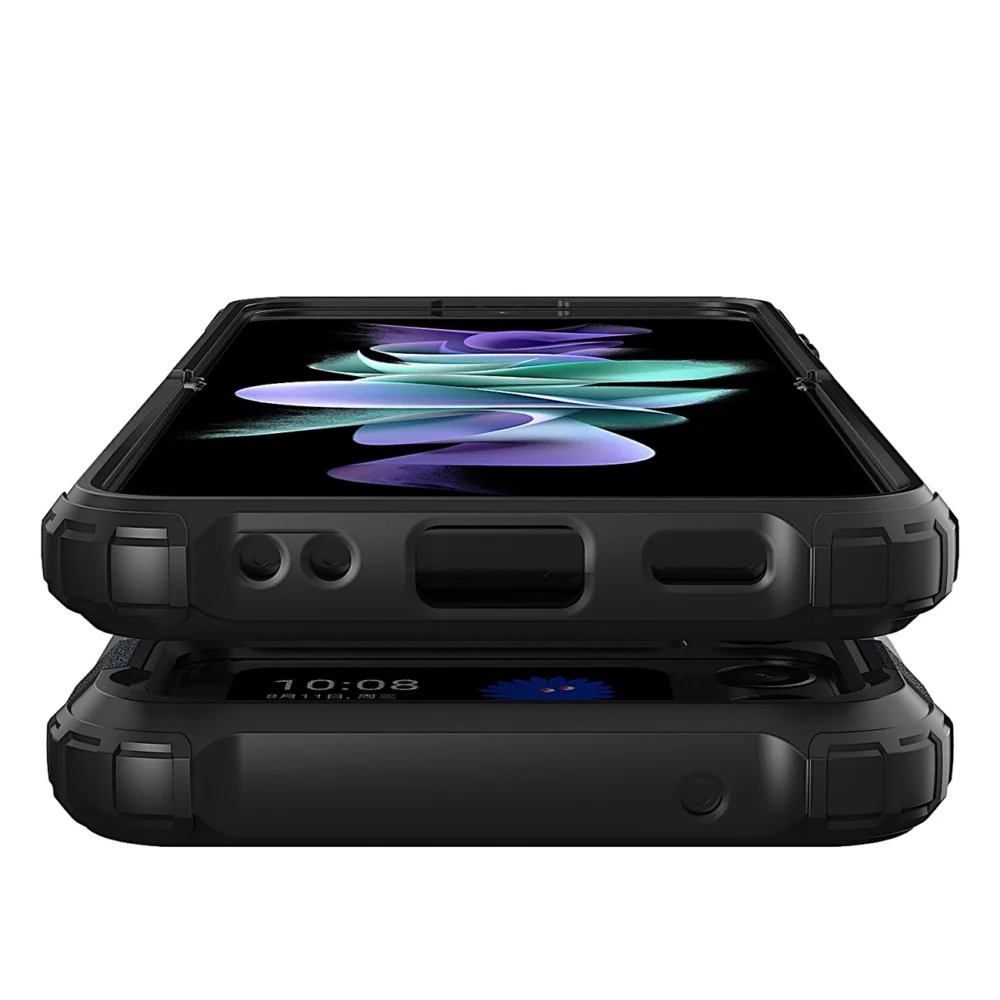 Hybrid Armor Case Tough Rugged Cover for Samsung Galaxy Z Flip 3 blackeng