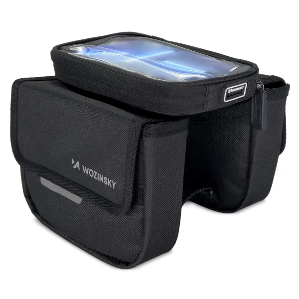 Wozinsky frame bike bag bicycle pannier waterproof phone case 1.5l black (WBB26BK)eng