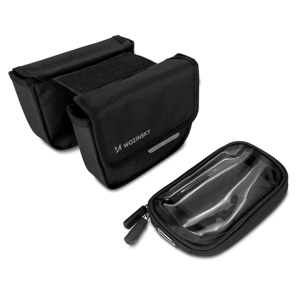 Wozinsky frame bike bag bicycle pannier waterproof phone case 1.5l black (WBB26BK)eng