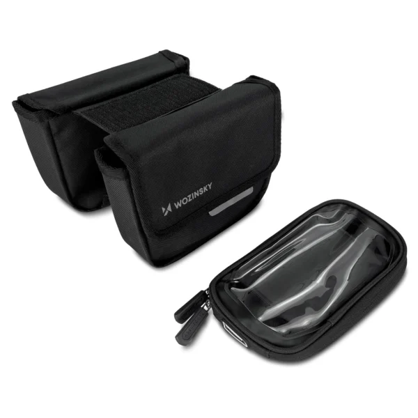 Wozinsky frame bike bag bicycle pannier waterproof phone case 1.5l black (WBB26BK)eng