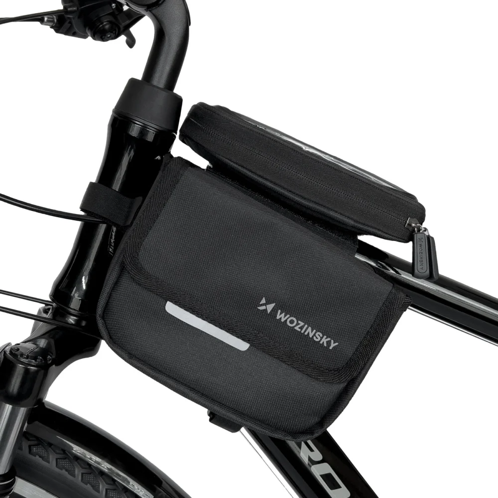 Wozinsky frame bike bag bicycle pannier waterproof phone case 1.5l black (WBB26BK)eng