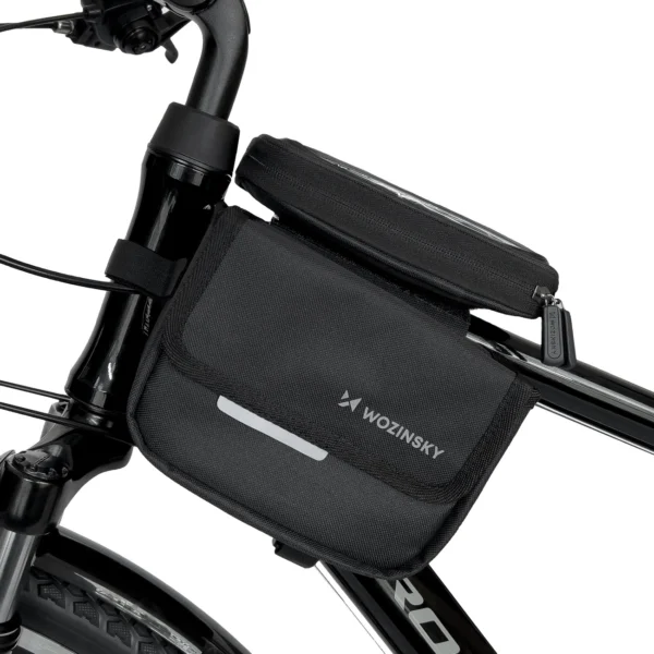 Wozinsky frame bike bag bicycle pannier waterproof phone case 1.5l black (WBB26BK)eng
