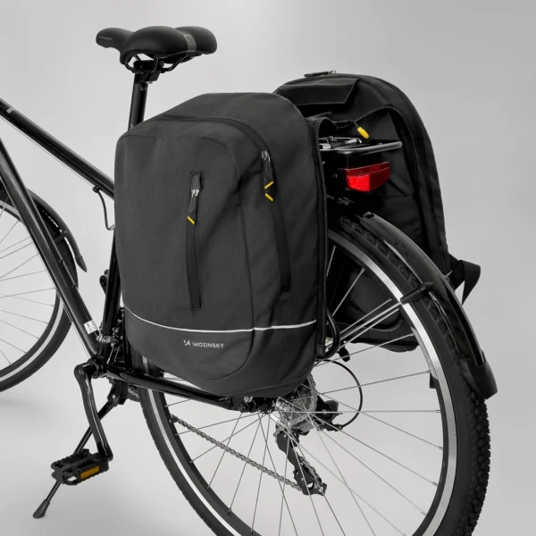 Wozinsky bicycle bag double backpack 2in1 30l black (WBB30BK)eng