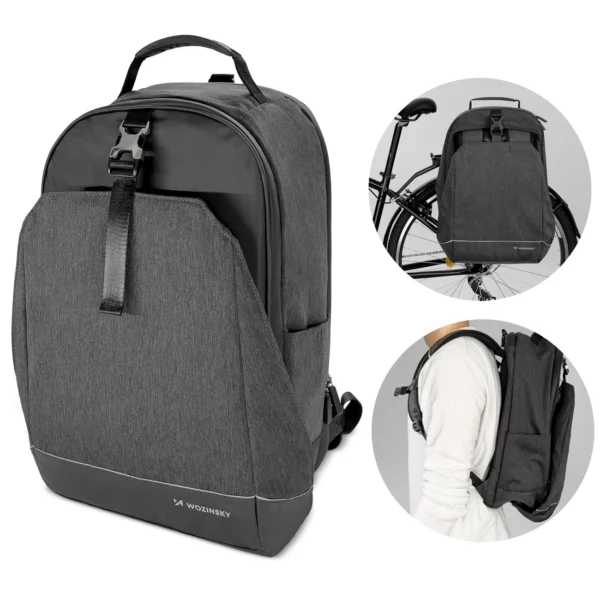 Wozinsky bike pannier bag, bike backpack with frame, 2in1, 40l, black (WBB33BK)eng