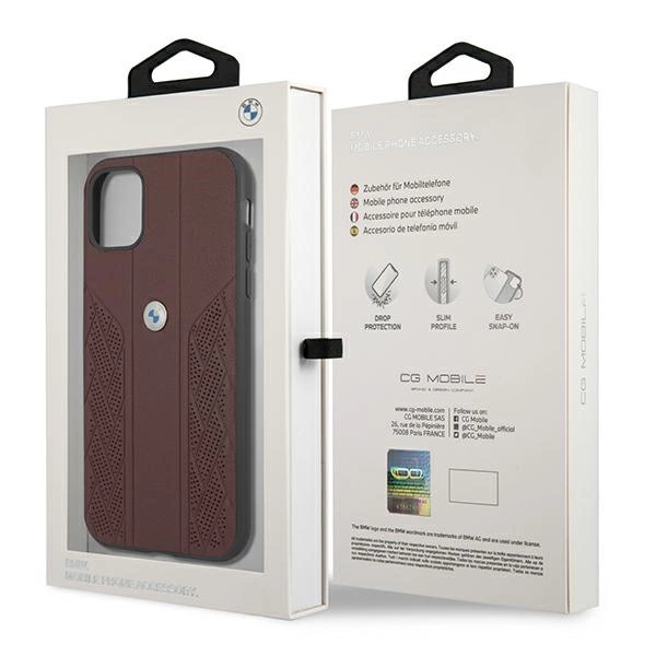 Etui BMW BMHCN61RSPPR iPhone 11 6,1" / Xr czerwony/red hardcase Leather Curve Perforateeng