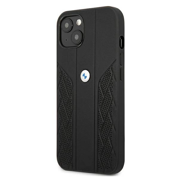 Etui BMW BMHCP13SRSPPK iPhone 13 mini 5,4" czarny/black hardcase Leather Curve Perforateeng