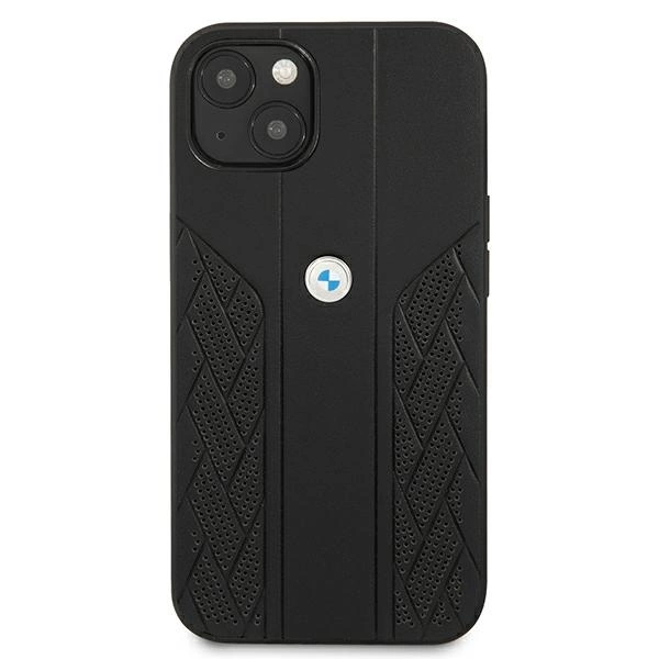 Etui BMW BMHCP13SRSPPK iPhone 13 mini 5,4" czarny/black hardcase Leather Curve Perforateeng