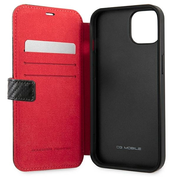 Ferrari FESAXFLBKP13SBK iPhone 13 mini 5.4" black/black book On Track Carbon Stripeeng