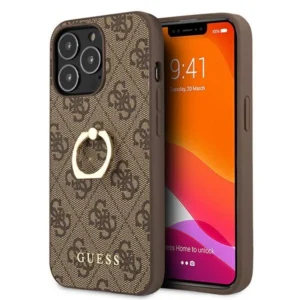 Guess GUHCP13L4GMRBR iPhone 13 Pro / 13 6.1" brown/brown hardcase 4G with ring standeng