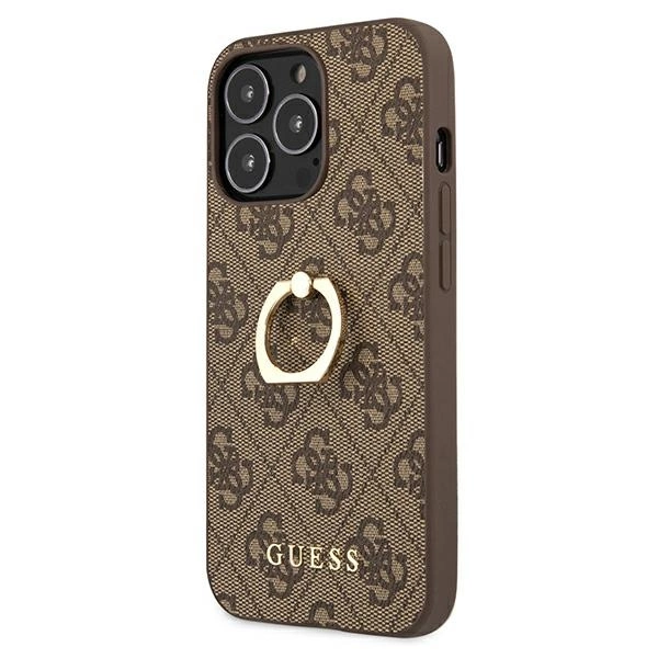 Guess GUHCP13L4GMRBR iPhone 13 Pro / 13 6.1" brown/brown hardcase 4G with ring standeng
