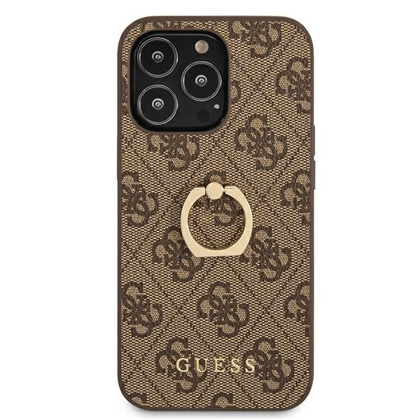 Guess GUHCP13L4GMRBR iPhone 13 Pro / 13 6.1" brown/brown hardcase 4G with ring standeng