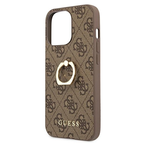 Guess GUHCP13L4GMRBR iPhone 13 Pro / 13 6.1" brown/brown hardcase 4G with ring standeng