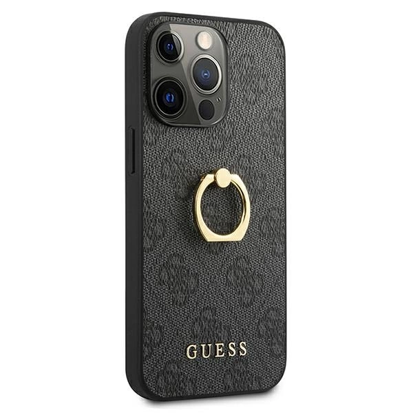 Guess GUHCP13L4GMRGR iPhone 13 Pro / 13 6.1" grey/grey hardcase 4G with ring standeng