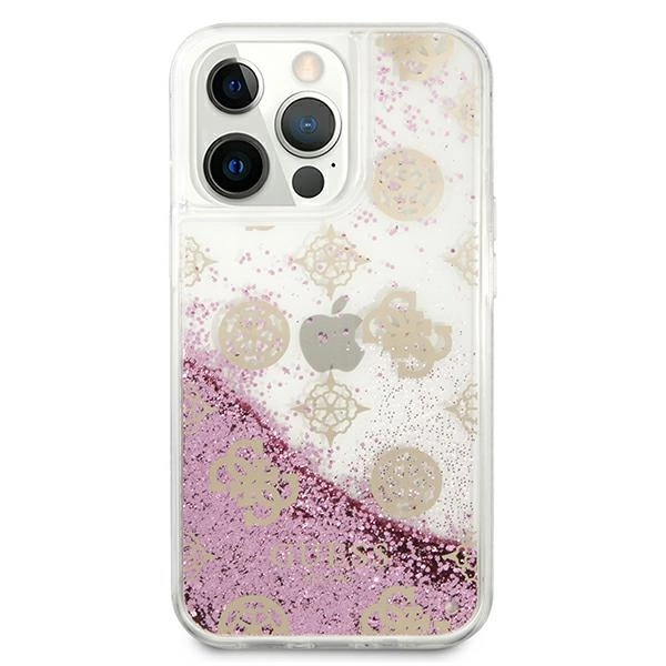 Guess GUHCP13LLGPEPI iPhone 13 Pro / 13 6,1" różowy/pink hardcase Peony Liquid Glittereng