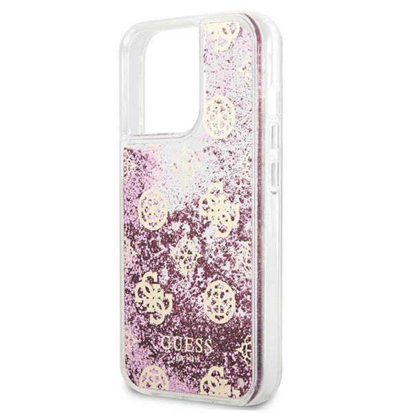Guess GUHCP13LLGPEPI iPhone 13 Pro / 13 6,1" różowy/pink hardcase Peony Liquid Glittereng