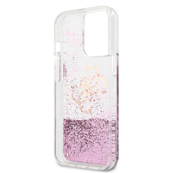 Guess GUHCP13LLGPEPI iPhone 13 Pro / 13 6,1" różowy/pink hardcase Peony Liquid Glittereng