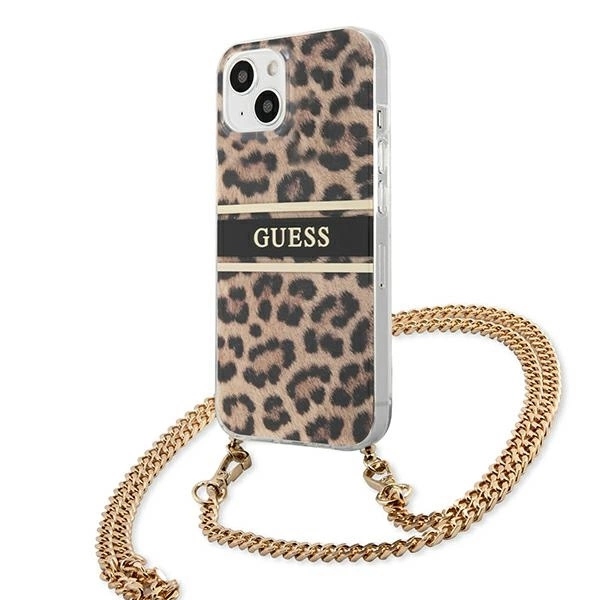 Guess GUHCP13SKBCLE iPhone 13 mini 5.4" Leopard hardcase Gold Strapeng