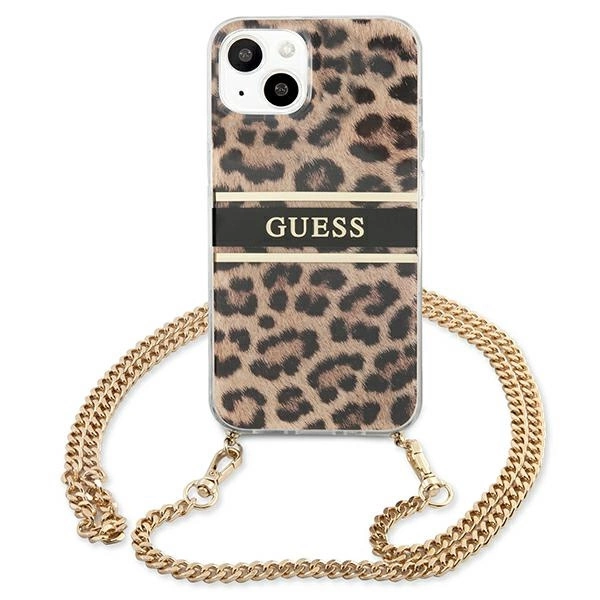 Guess GUHCP13SKBCLE iPhone 13 mini 5.4" Leopard hardcase Gold Strapeng