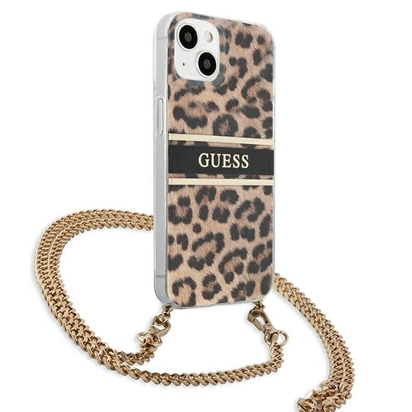 Guess GUHCP13SKBCLE iPhone 13 mini 5.4" Leopard hardcase Gold Strapeng