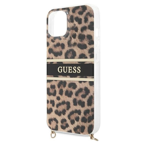 Guess GUHCP13SKBCLE iPhone 13 mini 5.4" Leopard hardcase Gold Strapeng