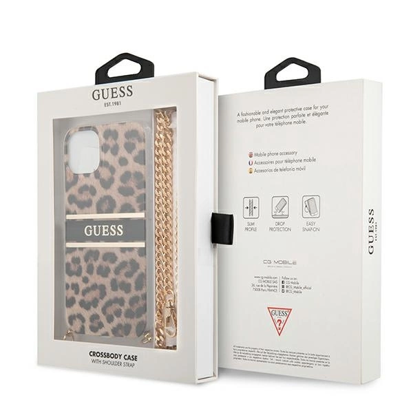Guess GUHCP13SKBCLE iPhone 13 mini 5.4" Leopard hardcase Gold Strapeng