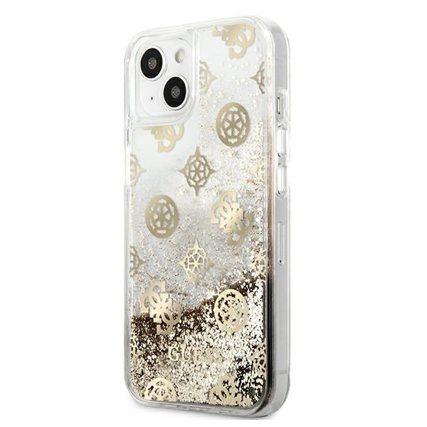 Guess GUHCP13SLGPEGO iPhone 13 mini 5.4" gold/gold hardcase Peony Liquid Glittereng