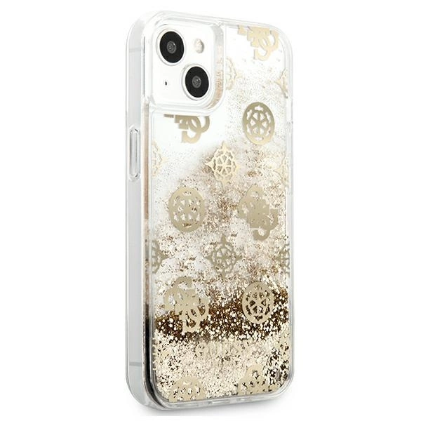 Guess GUHCP13SLGPEGO iPhone 13 mini 5.4" gold/gold hardcase Peony Liquid Glittereng