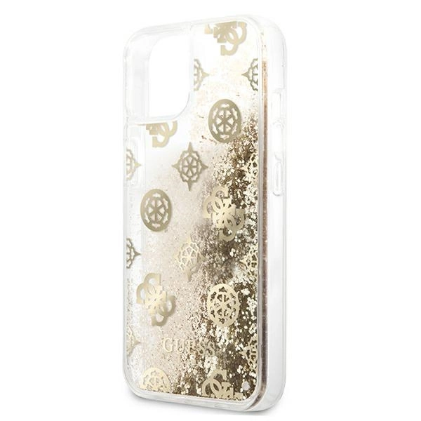 Guess GUHCP13SLGPEGO iPhone 13 mini 5.4" gold/gold hardcase Peony Liquid Glittereng