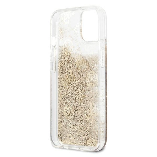 Guess GUHCP13SLGPEGO iPhone 13 mini 5.4" gold/gold hardcase Peony Liquid Glittereng