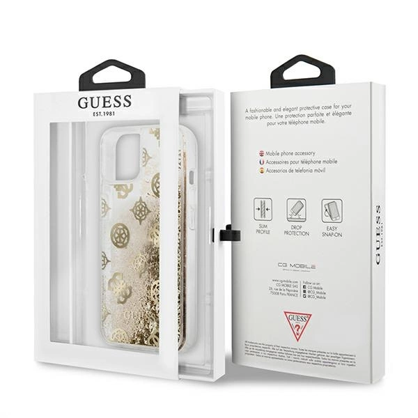 Guess GUHCP13SLGPEGO iPhone 13 mini 5.4" gold/gold hardcase Peony Liquid Glittereng