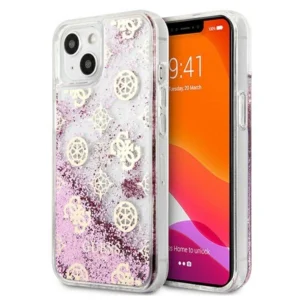 Guess GUHCP13SLGPEPI iPhone 13 mini 5.4" pink/pink hardcase Peony Liquid Glittereng