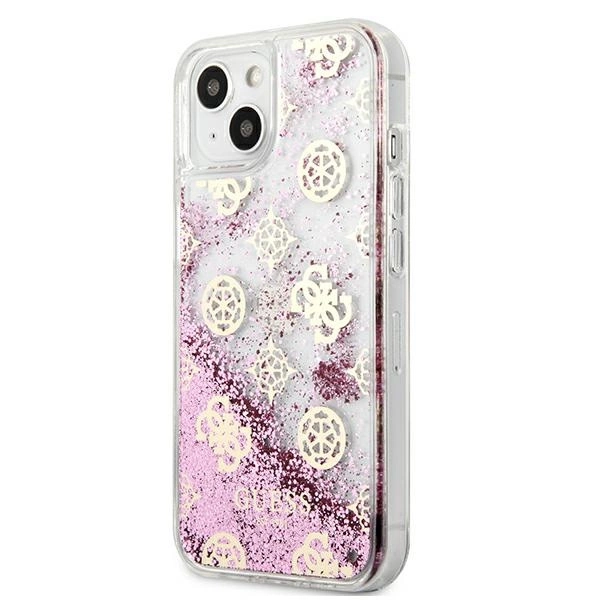 Guess GUHCP13SLGPEPI iPhone 13 mini 5.4" pink/pink hardcase Peony Liquid Glittereng