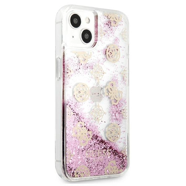 Guess GUHCP13SLGPEPI iPhone 13 mini 5.4" pink/pink hardcase Peony Liquid Glittereng