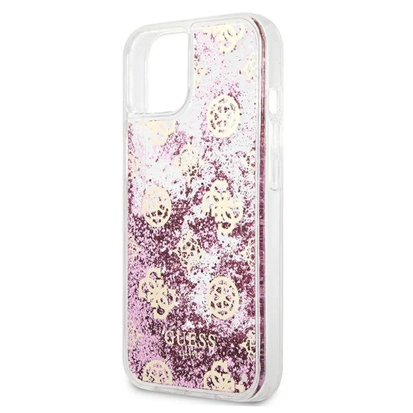 Guess GUHCP13SLGPEPI iPhone 13 mini 5.4" pink/pink hardcase Peony Liquid Glittereng
